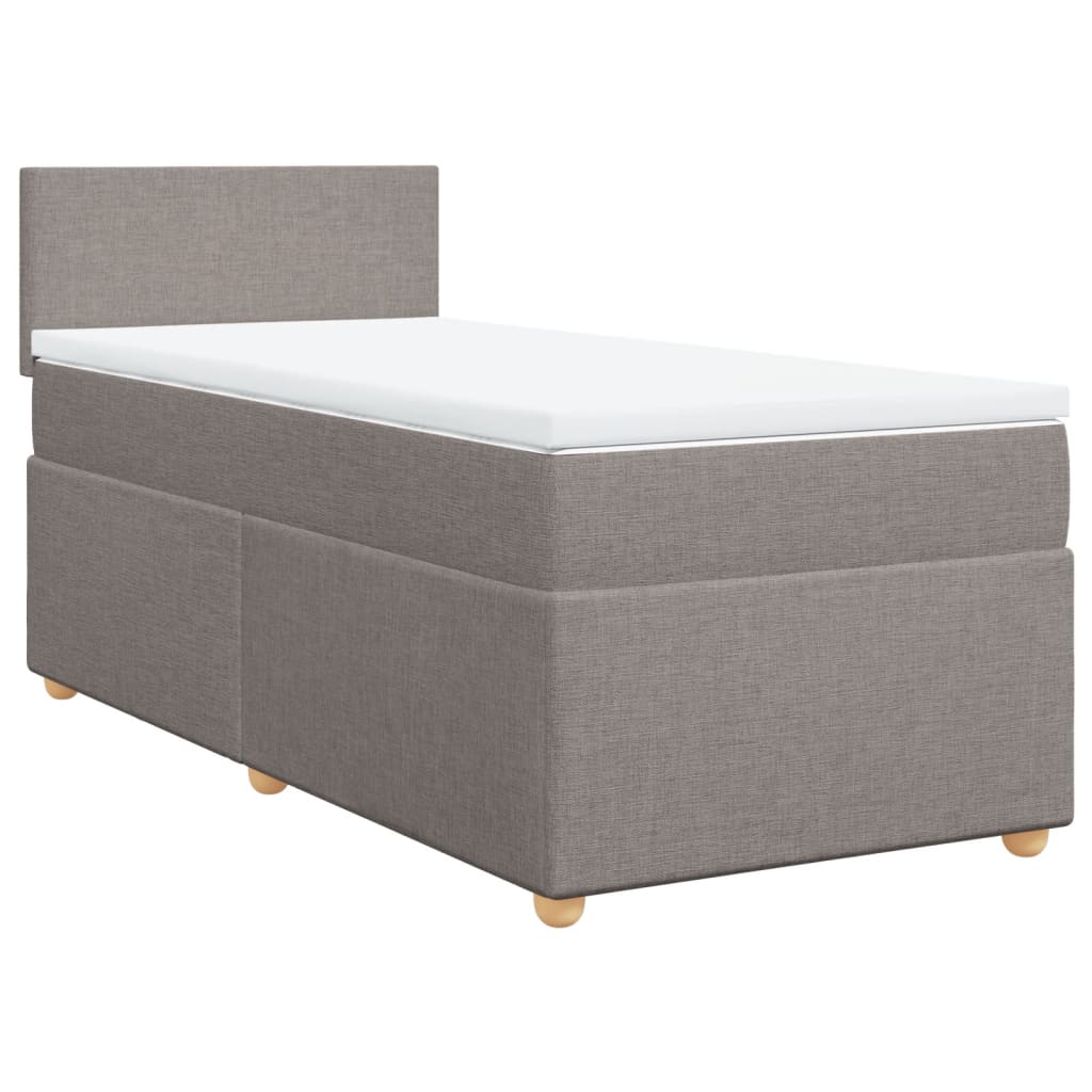 Boxspring met matras stof taupe 90x190 cm is nu te koop bij PeponiXL, paradijselijk wonen!
