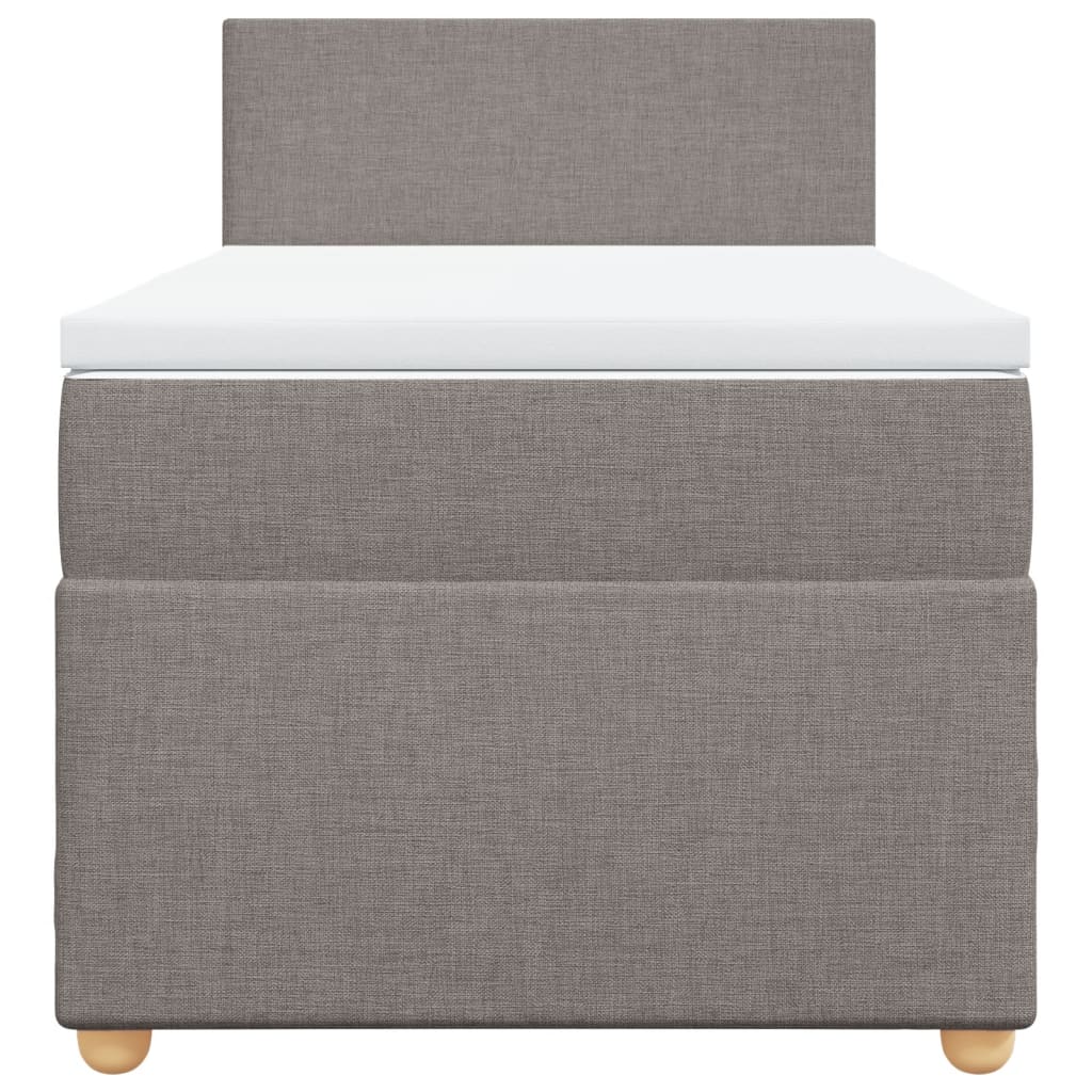 Boxspring met matras stof taupe 90x190 cm is nu te koop bij PeponiXL, paradijselijk wonen!