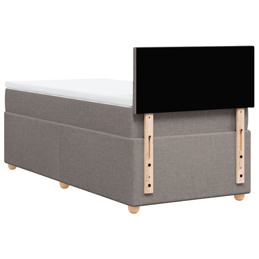 Boxspring met matras stof taupe 90x190 cm is nu te koop bij PeponiXL, paradijselijk wonen!