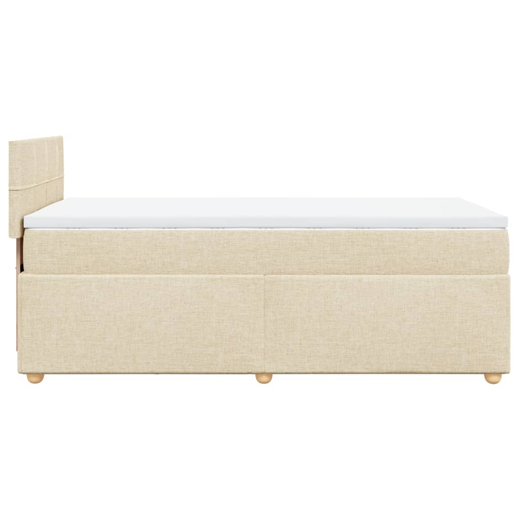 Boxspring met matras stof crèmekleurig 90x190 cm is nu te koop bij PeponiXL, paradijselijk wonen!