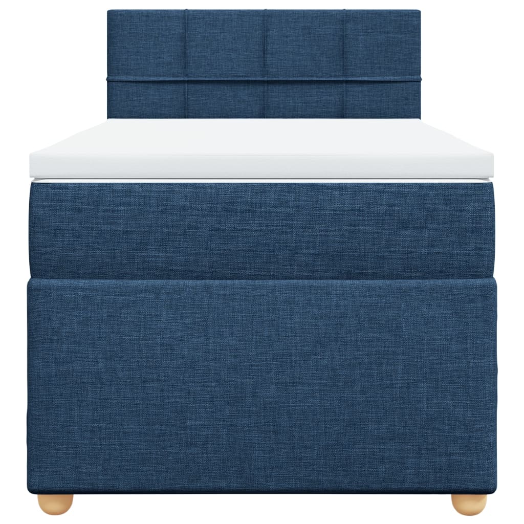 Boxspring met matras stof blauw 90x190 cm is nu te koop bij PeponiXL, paradijselijk wonen!