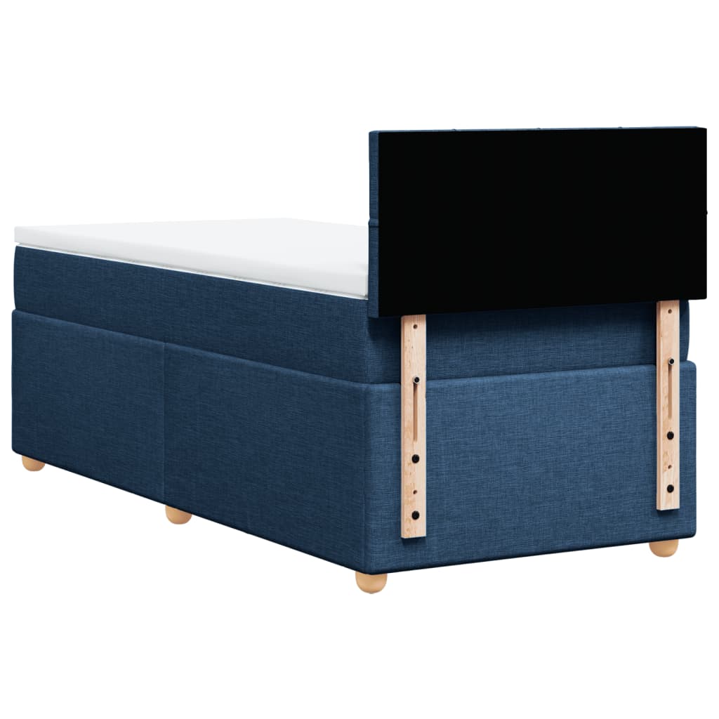 Boxspring met matras stof blauw 90x190 cm is nu te koop bij PeponiXL, paradijselijk wonen!