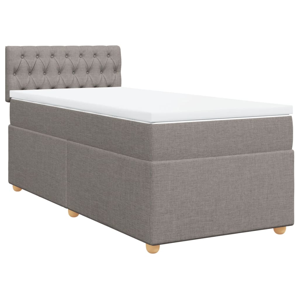 Boxspring met matras stof taupe 90x190 cm is nu te koop bij PeponiXL, paradijselijk wonen!