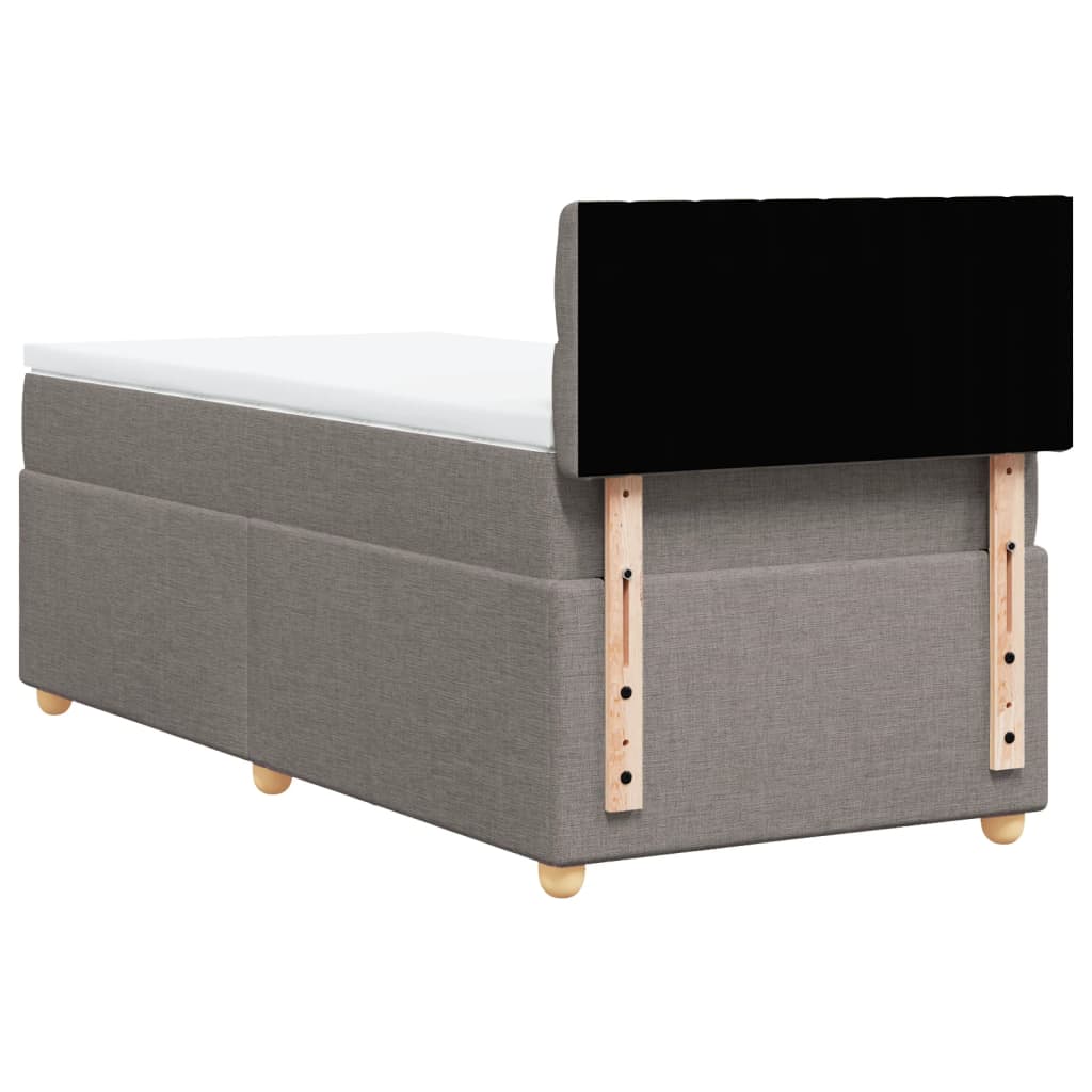 Boxspring met matras stof taupe 90x190 cm is nu te koop bij PeponiXL, paradijselijk wonen!