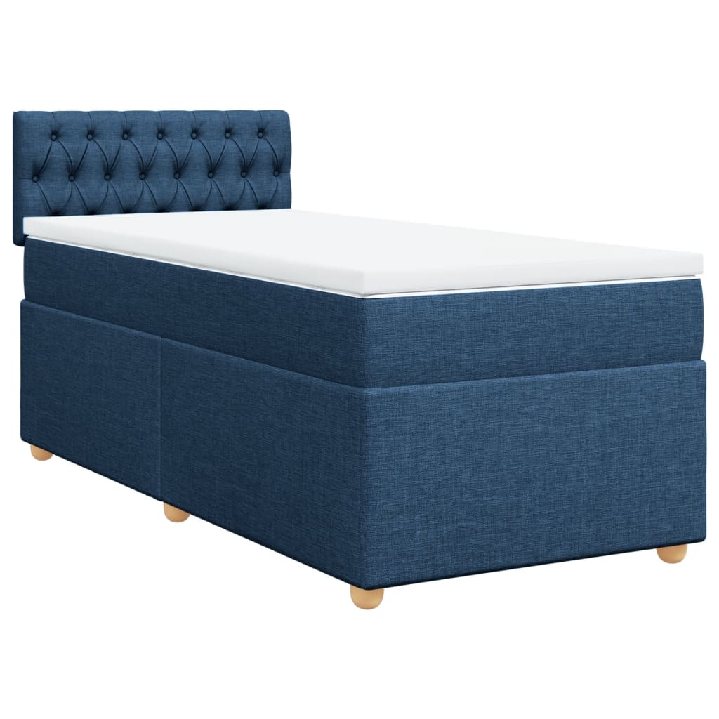 Boxspring met matras stof blauw 90x190 cm is nu te koop bij PeponiXL, paradijselijk wonen!