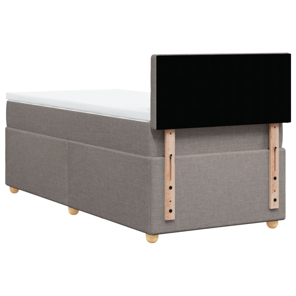 Boxspring met matras stof taupe 90x190 cm is nu te koop bij PeponiXL, paradijselijk wonen!