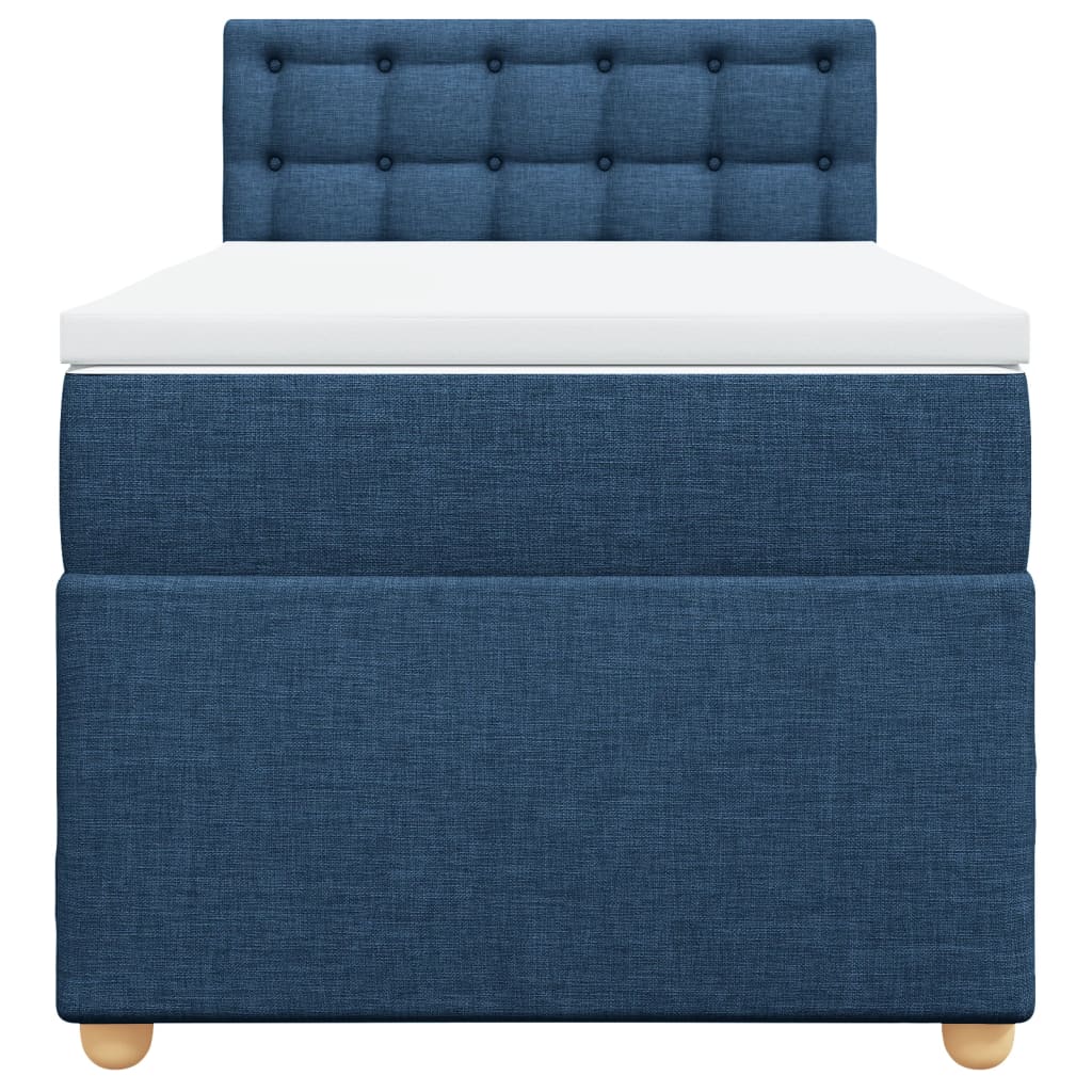 Boxspring met matras stof blauw 90x190 cm is nu te koop bij PeponiXL, paradijselijk wonen!