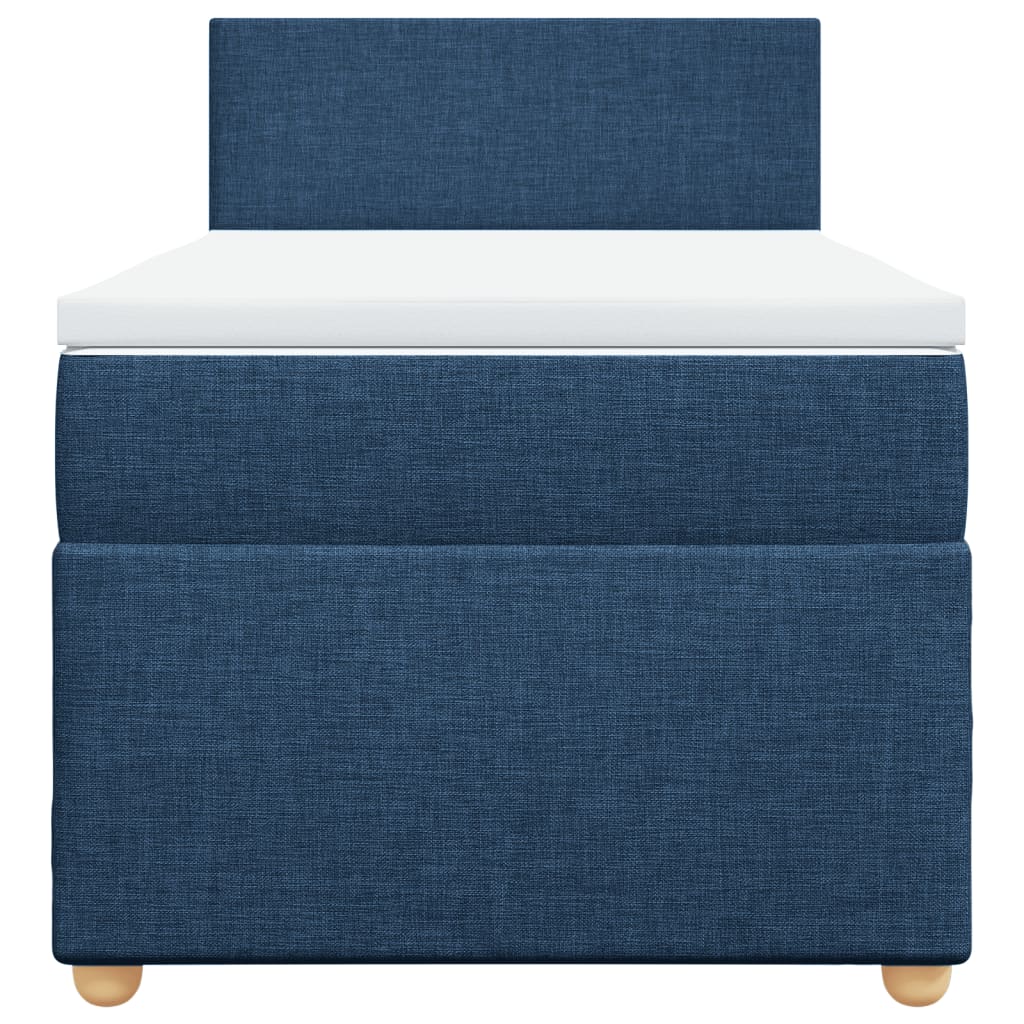 Boxspring met matras stof blauw 90x200 cm is nu te koop bij PeponiXL, paradijselijk wonen!