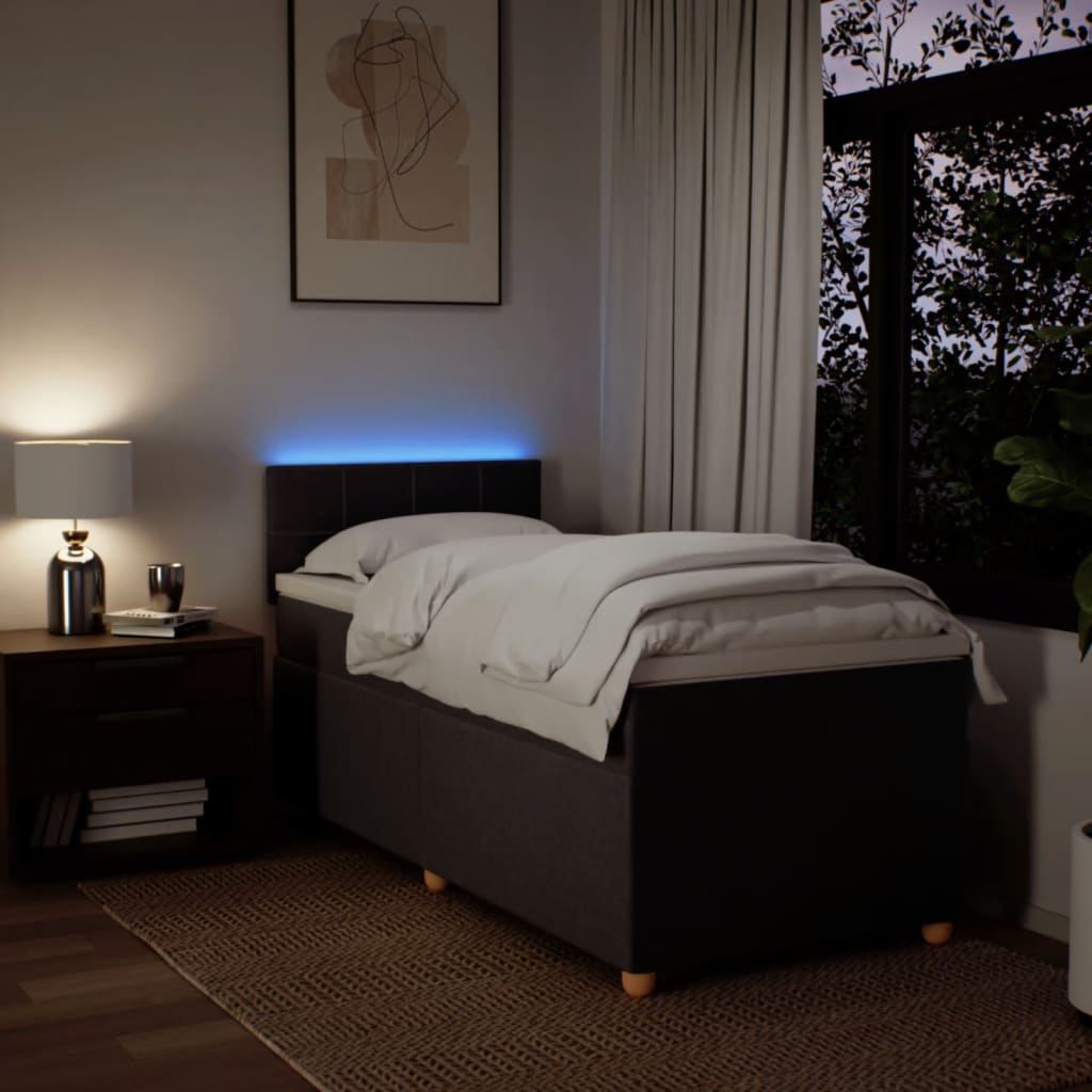 Boxspring met matras stof donkerbruin 90x200 cm is nu te koop bij PeponiXL, paradijselijk wonen!