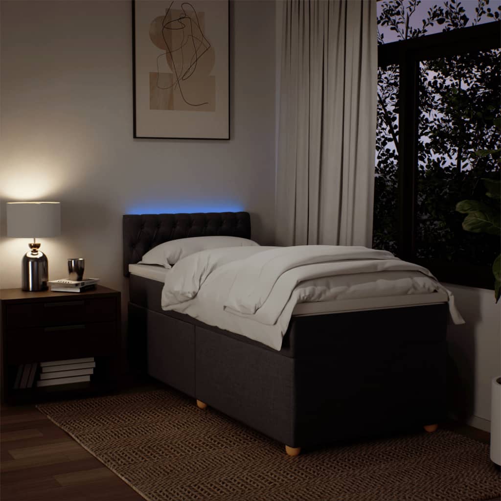 Boxspring met matras stof donkerbruin 90x200 cm is nu te koop bij PeponiXL, paradijselijk wonen!