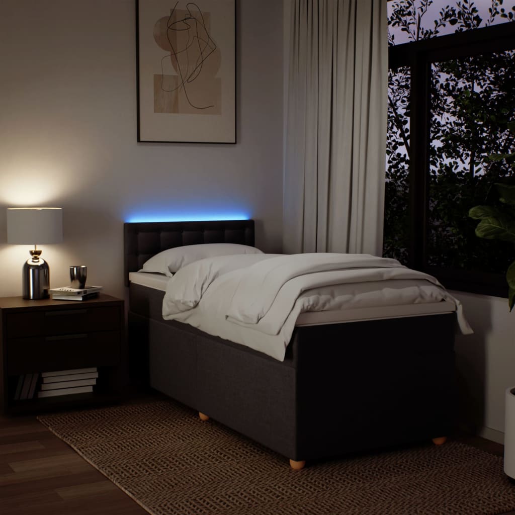 Boxspring met matras stof donkerbruin 90x200 cm is nu te koop bij PeponiXL, paradijselijk wonen!