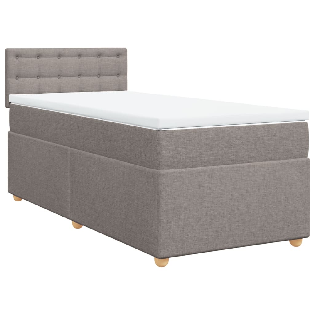 Boxspring met matras stof taupe 90x200 cm is nu te koop bij PeponiXL, paradijselijk wonen!