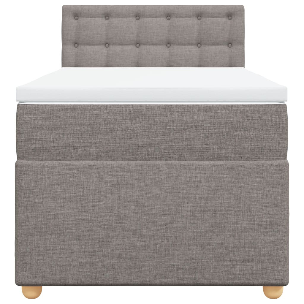 Boxspring met matras stof taupe 90x200 cm is nu te koop bij PeponiXL, paradijselijk wonen!