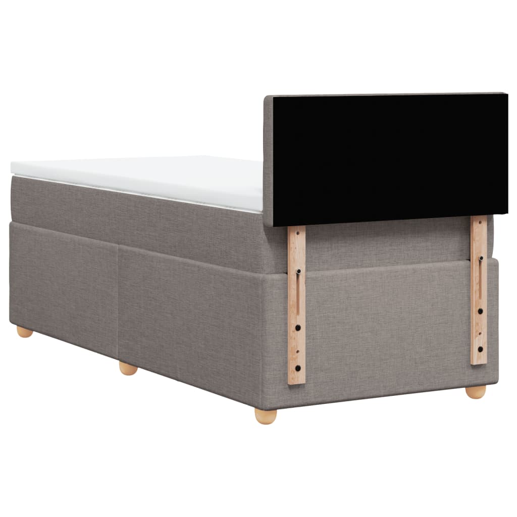 Boxspring met matras stof taupe 90x200 cm is nu te koop bij PeponiXL, paradijselijk wonen!