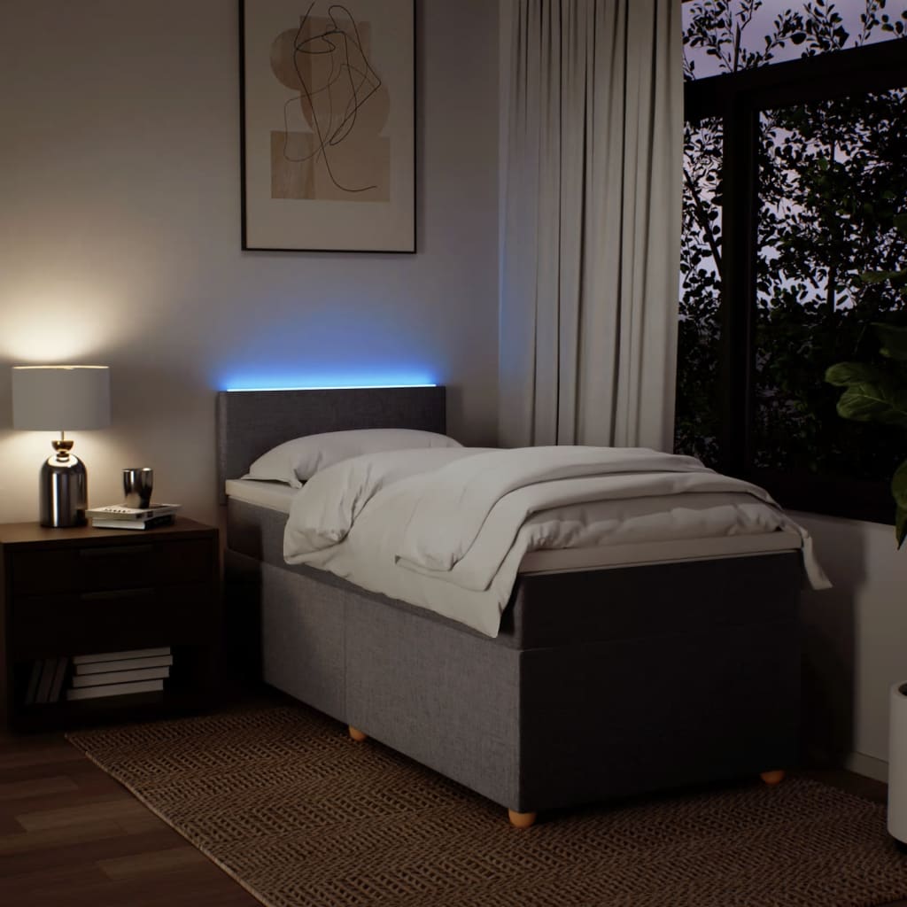 Boxspring met matras stof taupe 100x200 cm is nu te koop bij PeponiXL, paradijselijk wonen!
