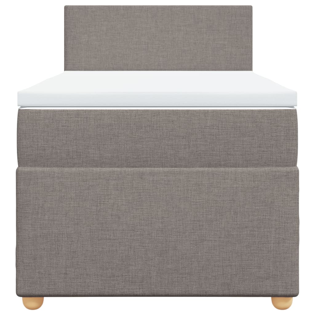 Boxspring met matras stof taupe 100x200 cm is nu te koop bij PeponiXL, paradijselijk wonen!