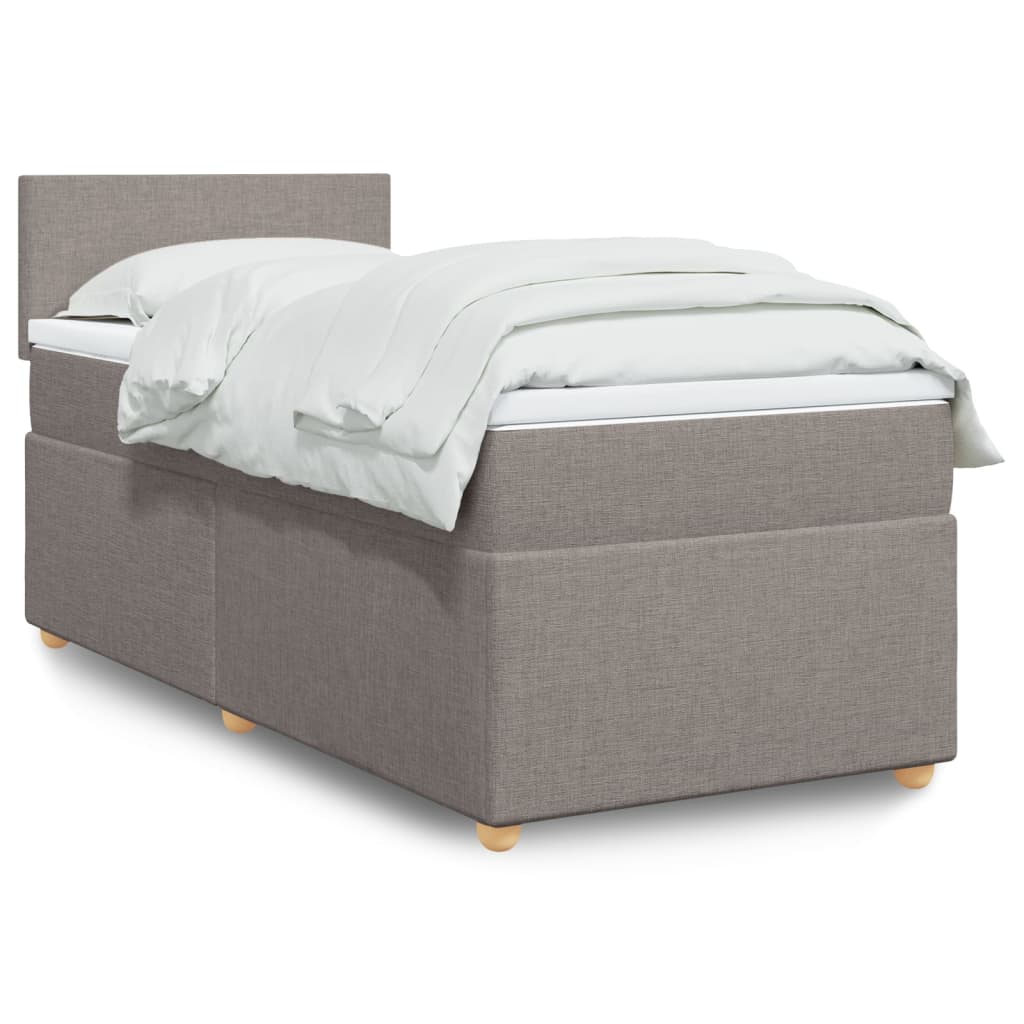 Boxspring met matras stof taupe 100x200 cm is nu te koop bij PeponiXL, paradijselijk wonen!