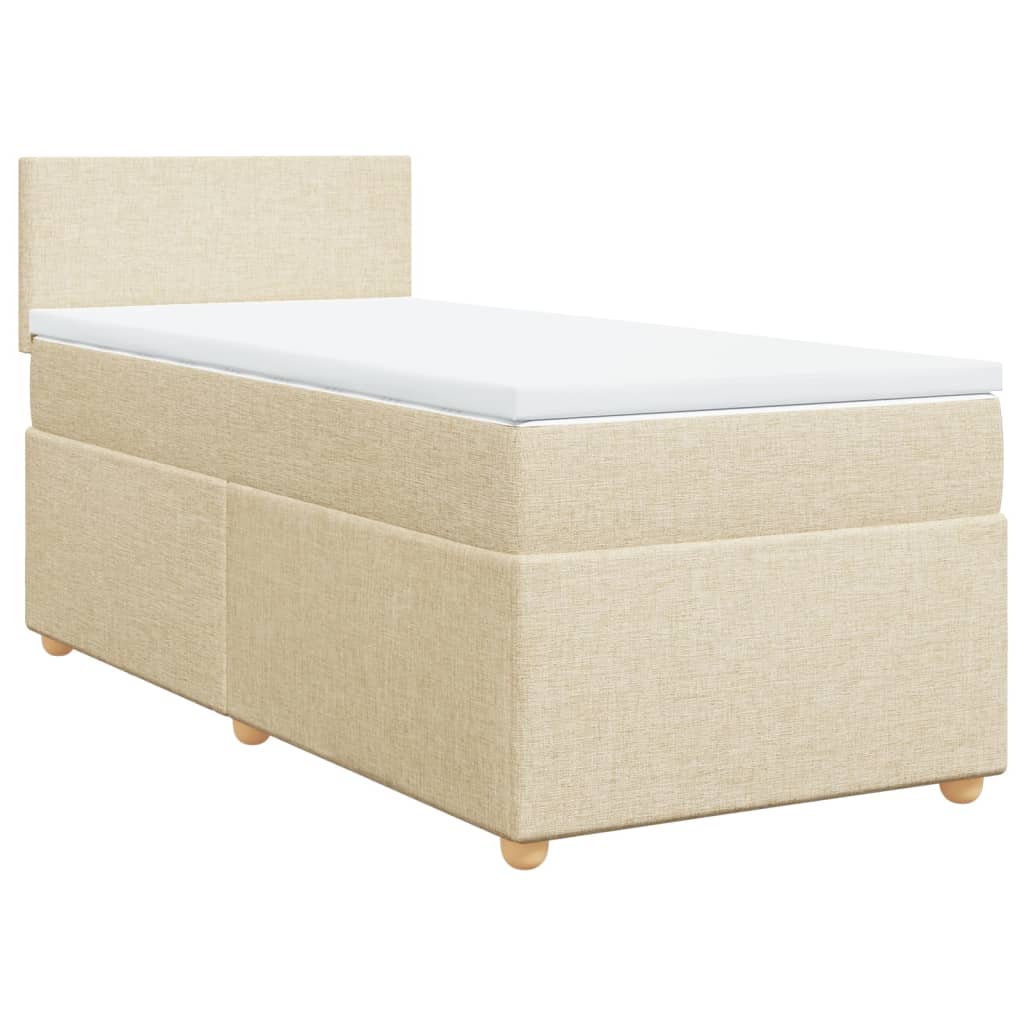 Boxspring met matras stof crèmekleurig 100x200 cm is nu te koop bij PeponiXL, paradijselijk wonen!