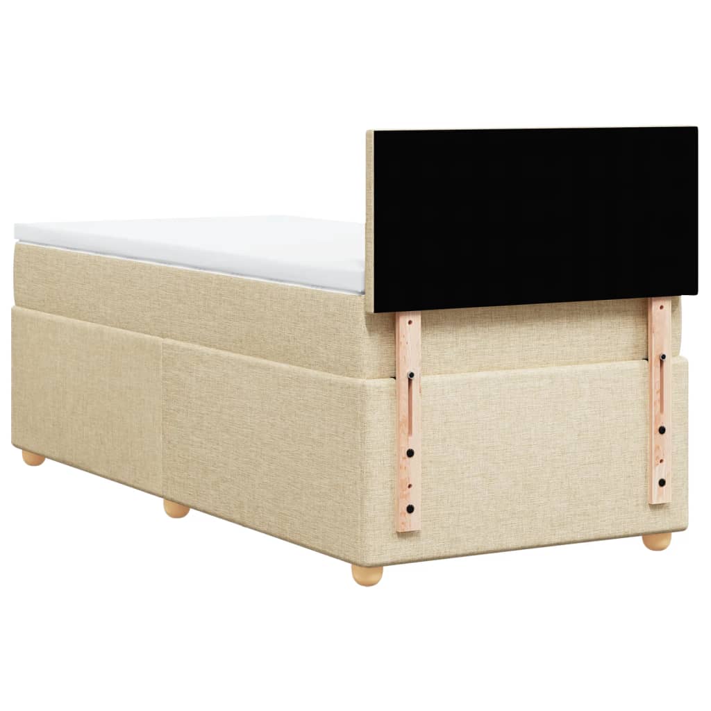 Boxspring met matras stof crèmekleurig 100x200 cm is nu te koop bij PeponiXL, paradijselijk wonen!