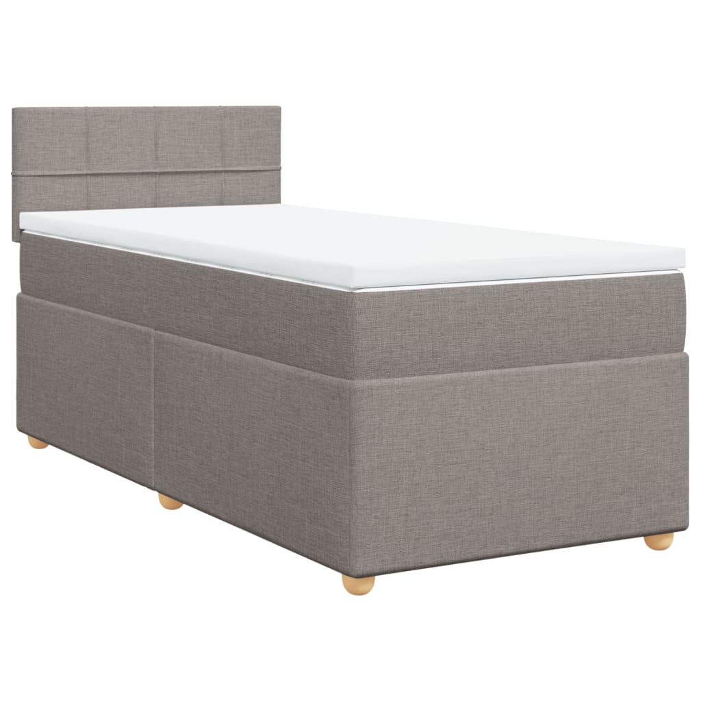 Boxspring met matras stof taupe 100x200 cm is nu te koop bij PeponiXL, paradijselijk wonen!
