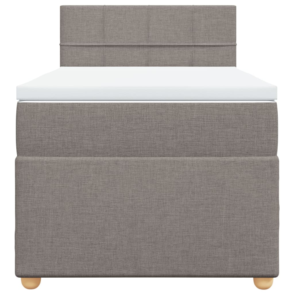 Boxspring met matras stof taupe 100x200 cm is nu te koop bij PeponiXL, paradijselijk wonen!