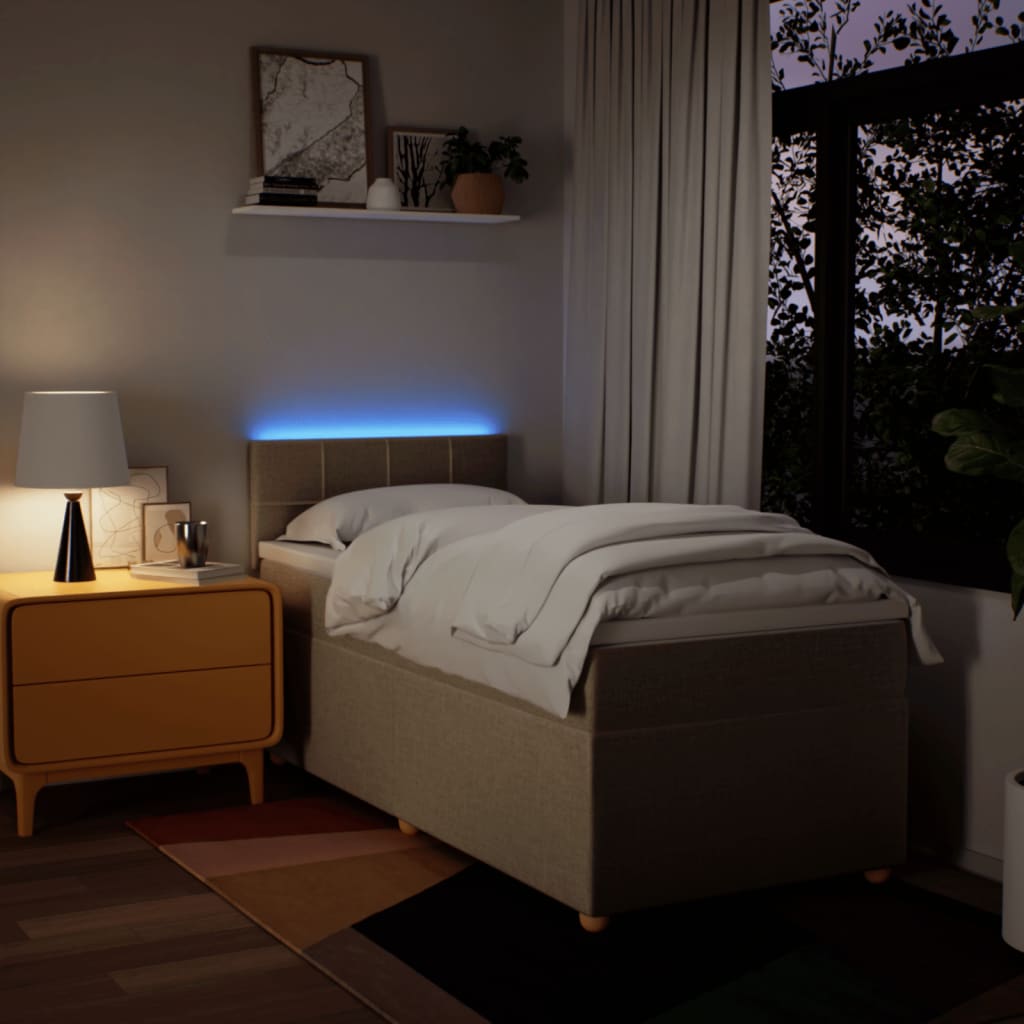 Boxspring met matras stof crèmekleurig 100x200 cm is nu te koop bij PeponiXL, paradijselijk wonen!