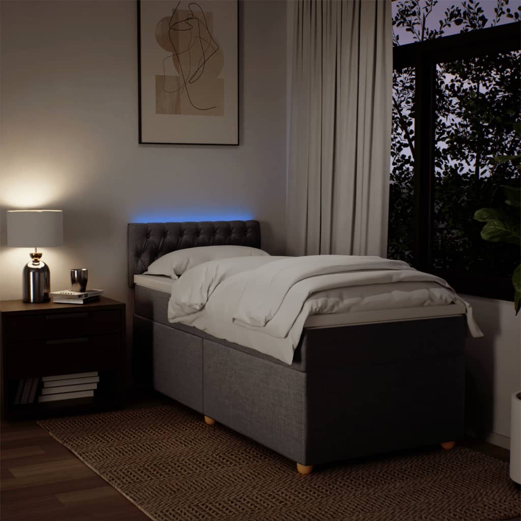 Boxspring met matras stof taupe 100x200 cm is nu te koop bij PeponiXL, paradijselijk wonen!