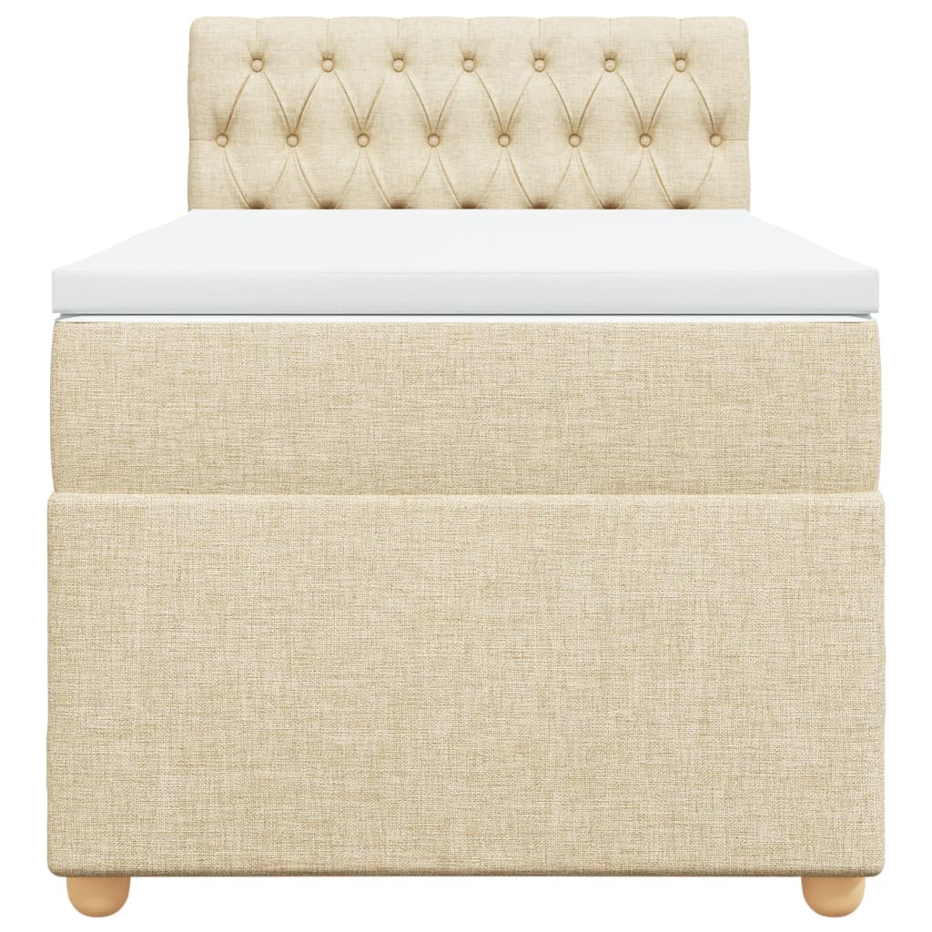 Boxspring met matras stof crèmekleurig 100x200 cm is nu te koop bij PeponiXL, paradijselijk wonen!