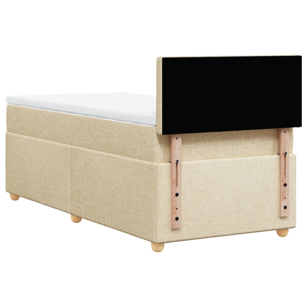 Boxspring met matras stof crèmekleurig 100x200 cm is nu te koop bij PeponiXL, paradijselijk wonen!