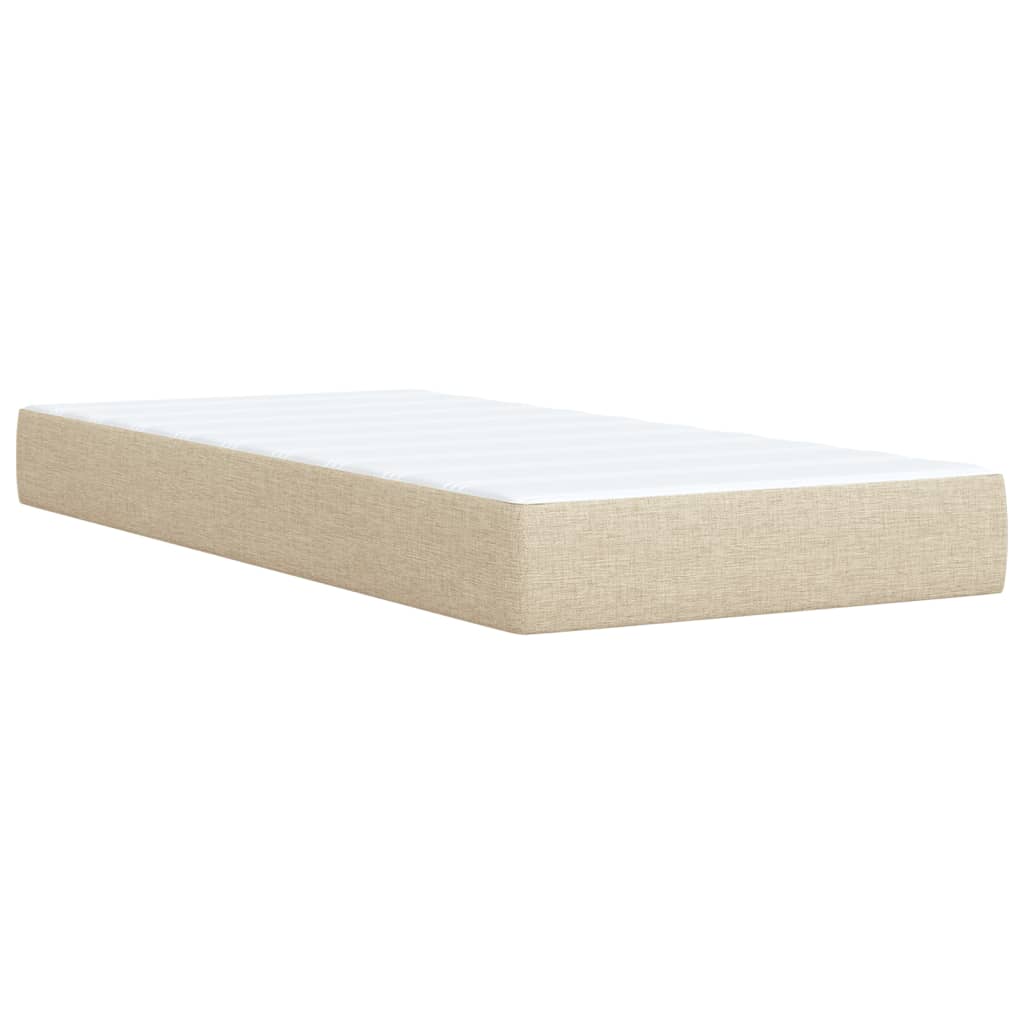 Boxspring met matras stof crèmekleurig 100x200 cm is nu te koop bij PeponiXL, paradijselijk wonen!