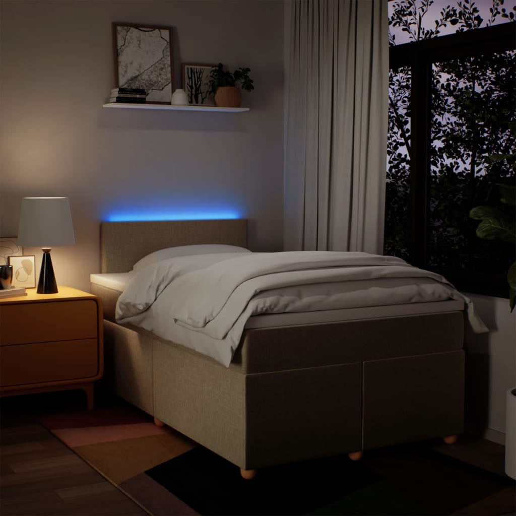 Boxspring met matras stof crèmekleurig 120x190 cm is nu te koop bij PeponiXL, paradijselijk wonen!