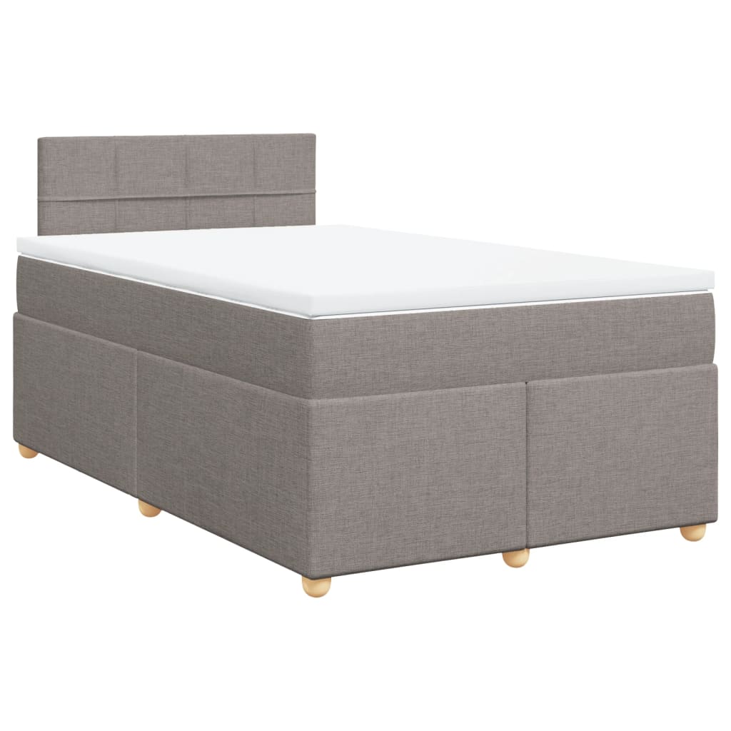 Boxspring met matras stof taupe 120x190 cm is nu te koop bij PeponiXL, paradijselijk wonen!