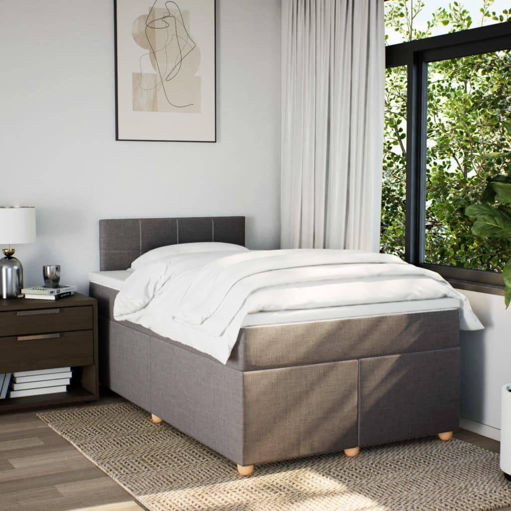 Boxspring met matras stof taupe 120x190 cm is nu te koop bij PeponiXL, paradijselijk wonen!