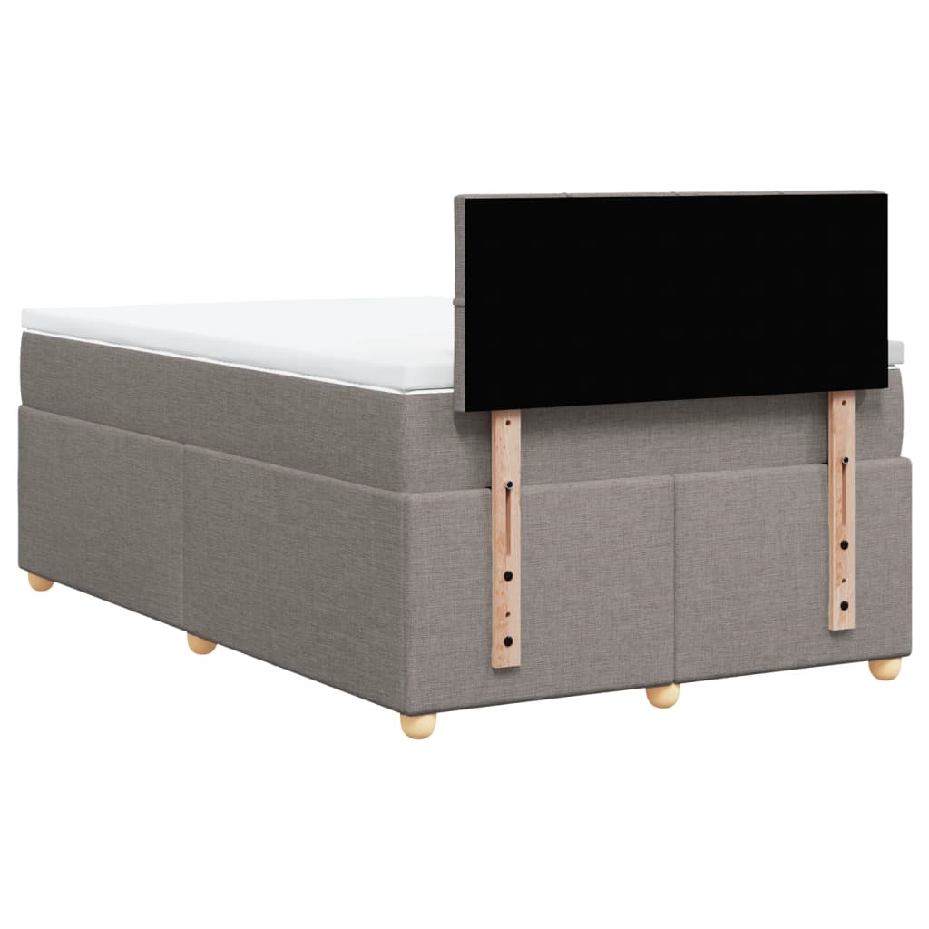 Boxspring met matras stof taupe 120x190 cm is nu te koop bij PeponiXL, paradijselijk wonen!
