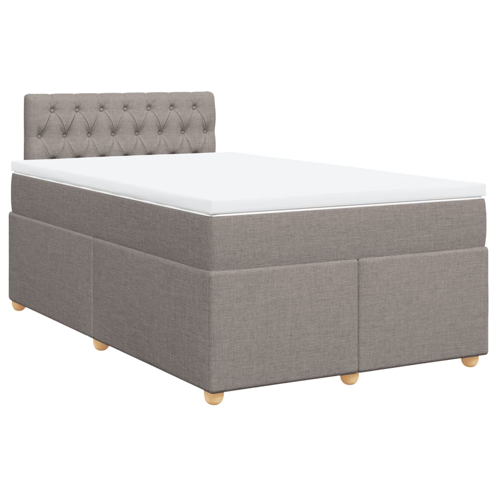 Boxspring met matras stof taupe 120x190 cm is nu te koop bij PeponiXL, paradijselijk wonen!