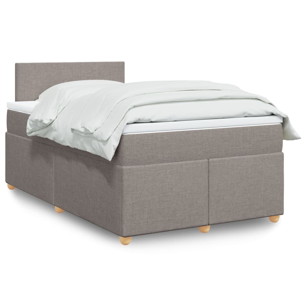 Boxspring met matras stof taupe 120x200 cm is nu te koop bij PeponiXL, paradijselijk wonen!