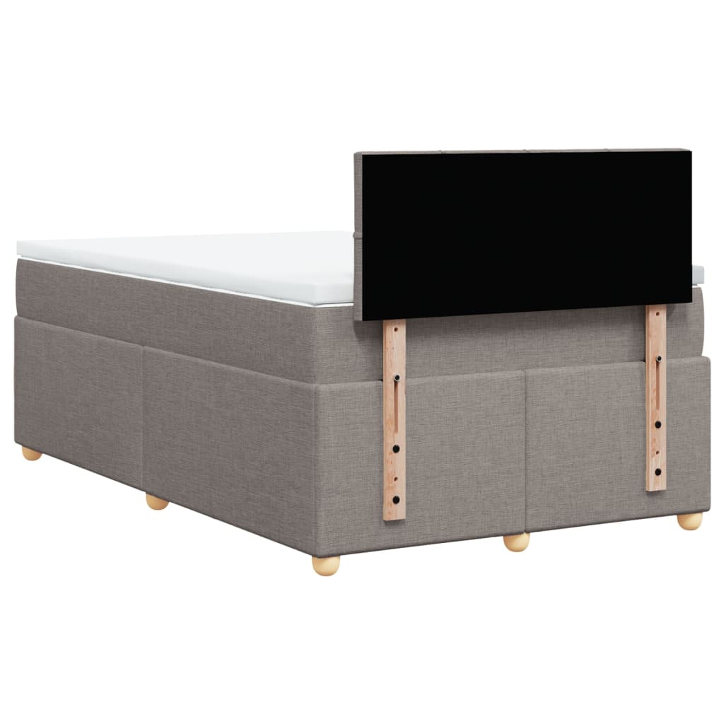 Boxspring met matras stof taupe 120x200 cm is nu te koop bij PeponiXL, paradijselijk wonen!