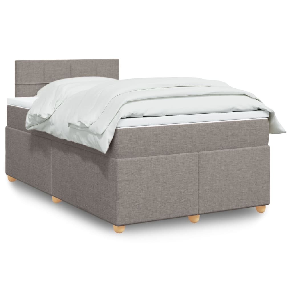 Boxspring met matras stof taupe 120x200 cm is nu te koop bij PeponiXL, paradijselijk wonen!