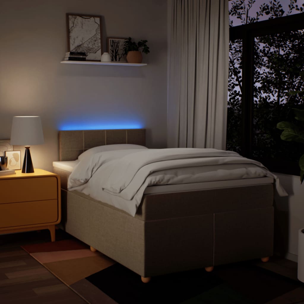 Boxspring met matras stof crèmekleurig 120x200 cm is nu te koop bij PeponiXL, paradijselijk wonen!