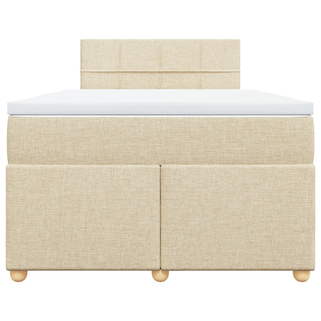 Boxspring met matras stof crèmekleurig 120x200 cm is nu te koop bij PeponiXL, paradijselijk wonen!