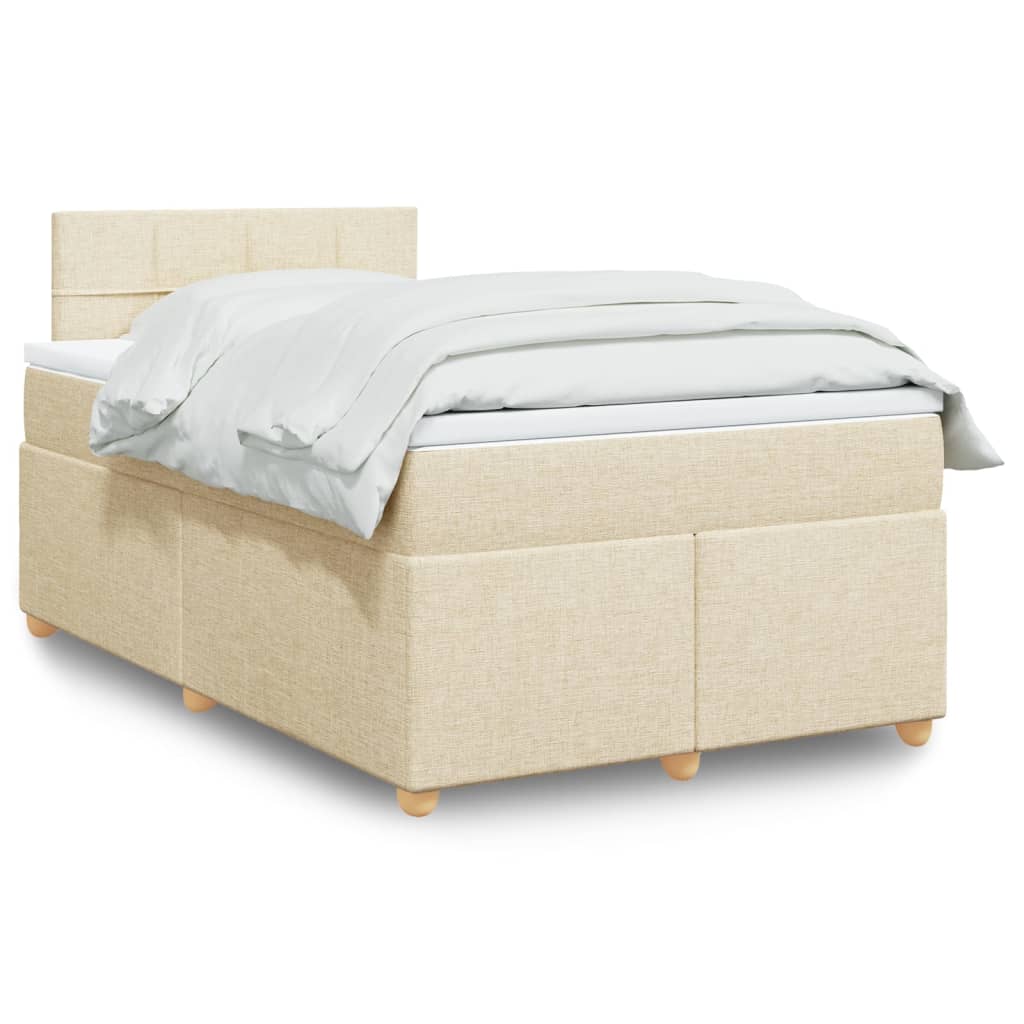 Boxspring met matras stof crèmekleurig 120x200 cm is nu te koop bij PeponiXL, paradijselijk wonen!