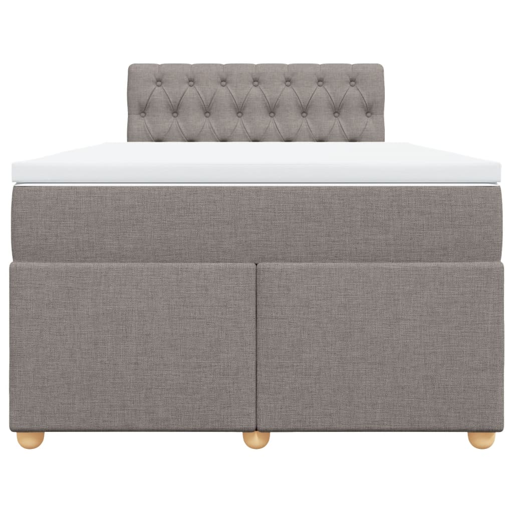 Boxspring met matras stof taupe 120x200 cm is nu te koop bij PeponiXL, paradijselijk wonen!