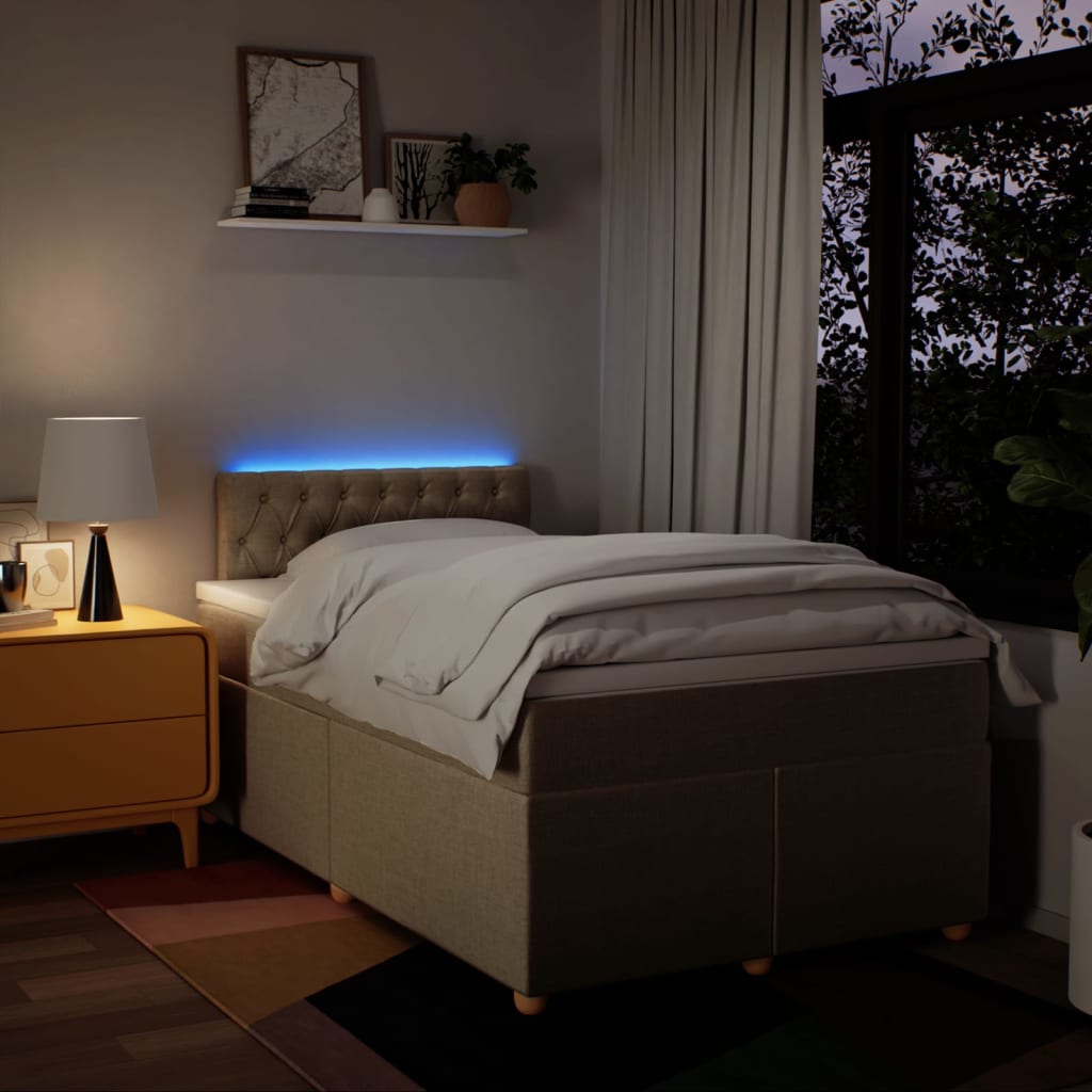 Boxspring met matras stof crèmekleurig 120x200 cm is nu te koop bij PeponiXL, paradijselijk wonen!