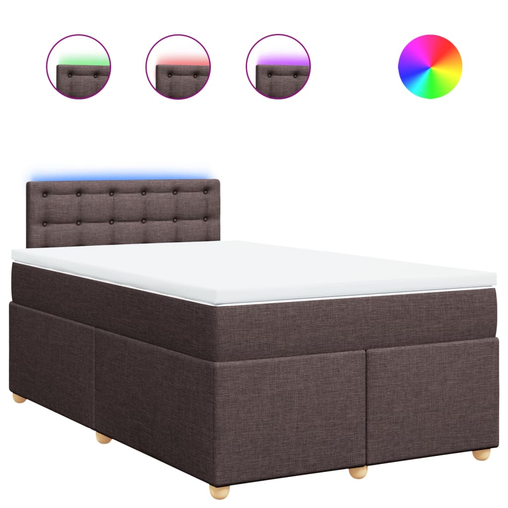 Boxspring met matras stof donkerbruin 120x200 cm is nu te koop bij PeponiXL, paradijselijk wonen!
