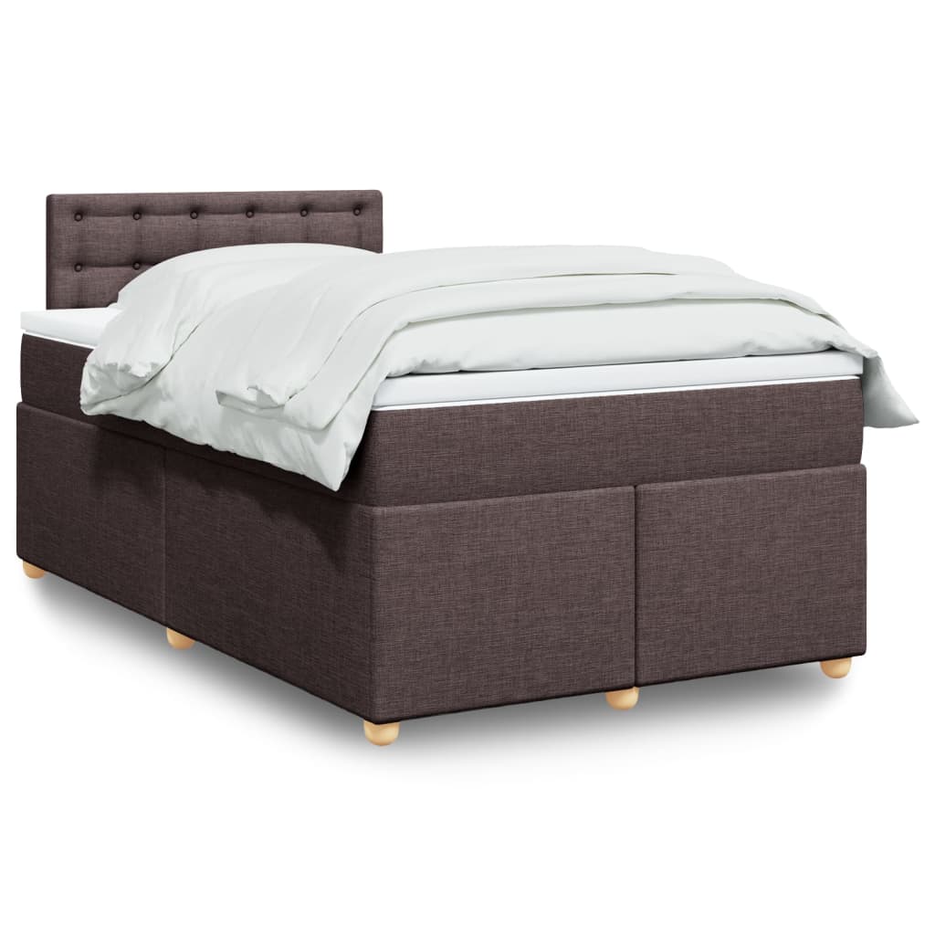 Boxspring met matras stof donkerbruin 120x200 cm is nu te koop bij PeponiXL, paradijselijk wonen!