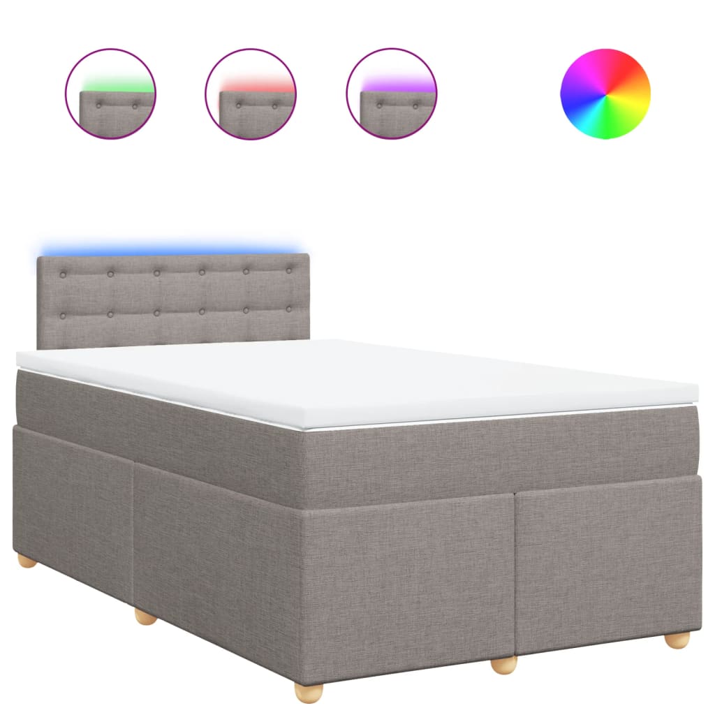 Boxspring met matras stof taupe 120x200 cm is nu te koop bij PeponiXL, paradijselijk wonen!