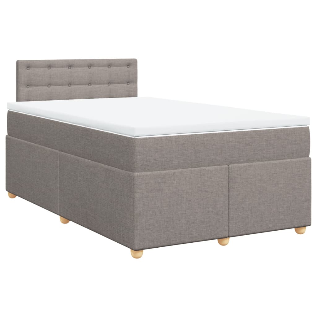 Boxspring met matras stof taupe 120x200 cm is nu te koop bij PeponiXL, paradijselijk wonen!