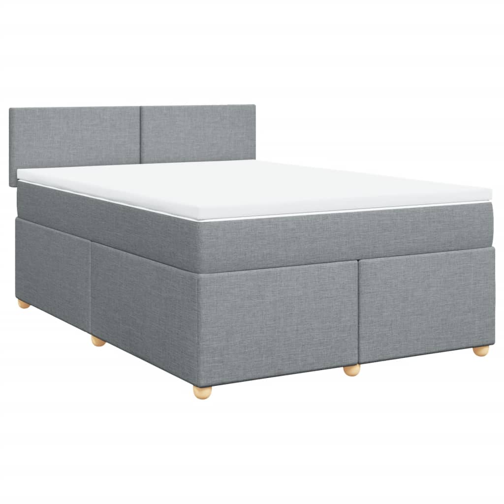 Boxspring met matras stof lichtgrijs 140x190 cm is nu te koop bij PeponiXL, paradijselijk wonen!