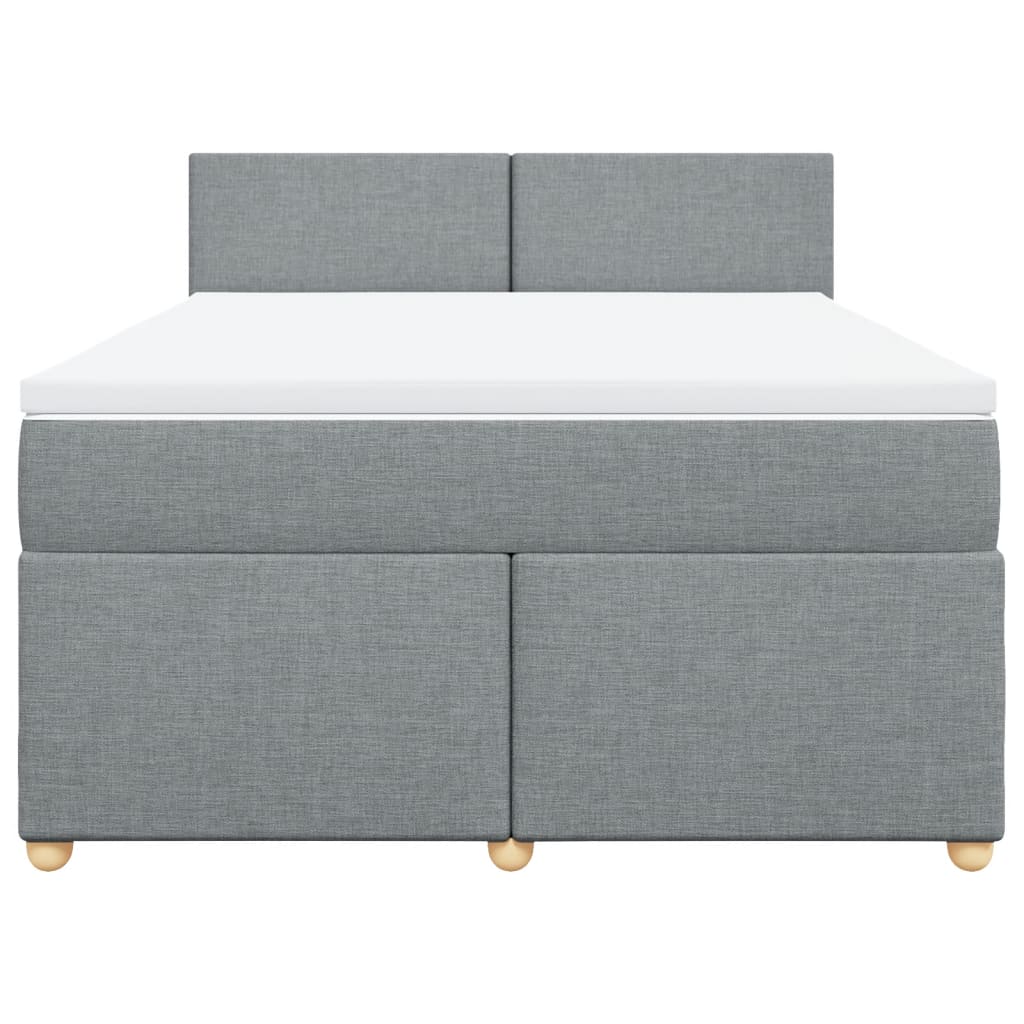 Boxspring met matras stof lichtgrijs 140x190 cm is nu te koop bij PeponiXL, paradijselijk wonen!