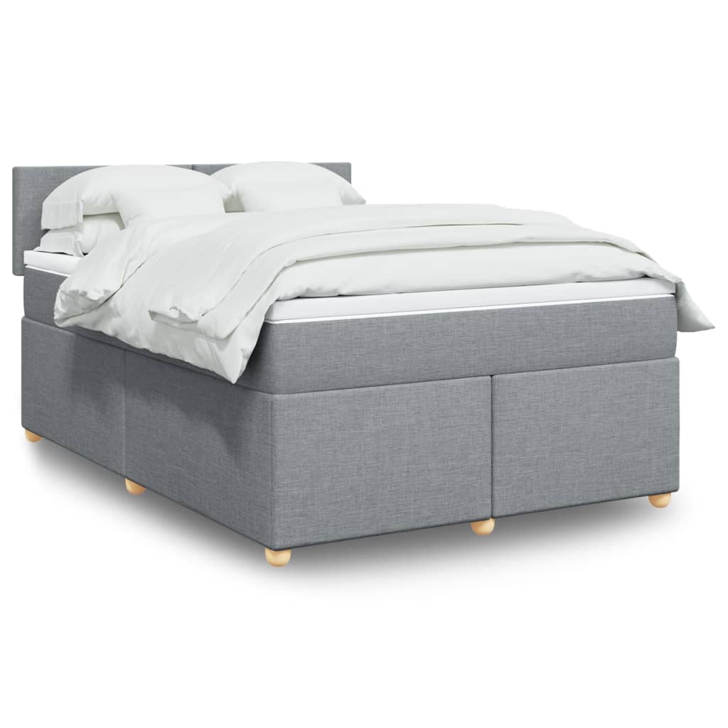 Boxspring met matras stof lichtgrijs 140x190 cm is nu te koop bij PeponiXL, paradijselijk wonen!